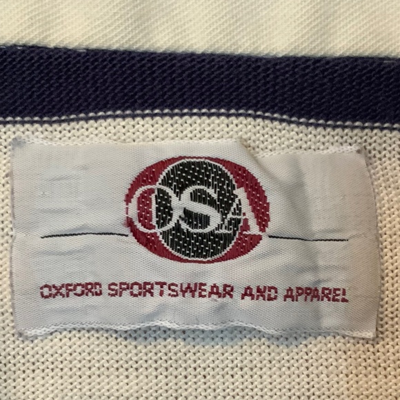 Oxford Sportswear - Classic Striped Polo Shirt Blue Cream Red - Picture 3 of 9